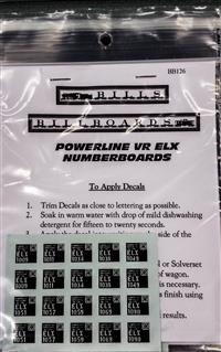 Powerline VR ELX Number Board Decals